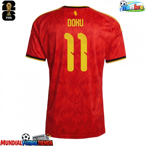 Camiseta Bélgica Jeremy Doku #11 Primera Equipación Replica Mundial 2026 mangas cortas